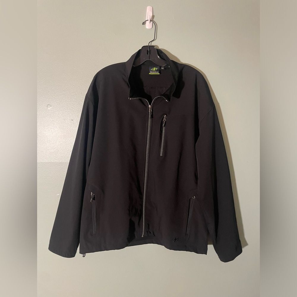 Mens Nordic Track Black Full Zip Rain Jacket SZ XL